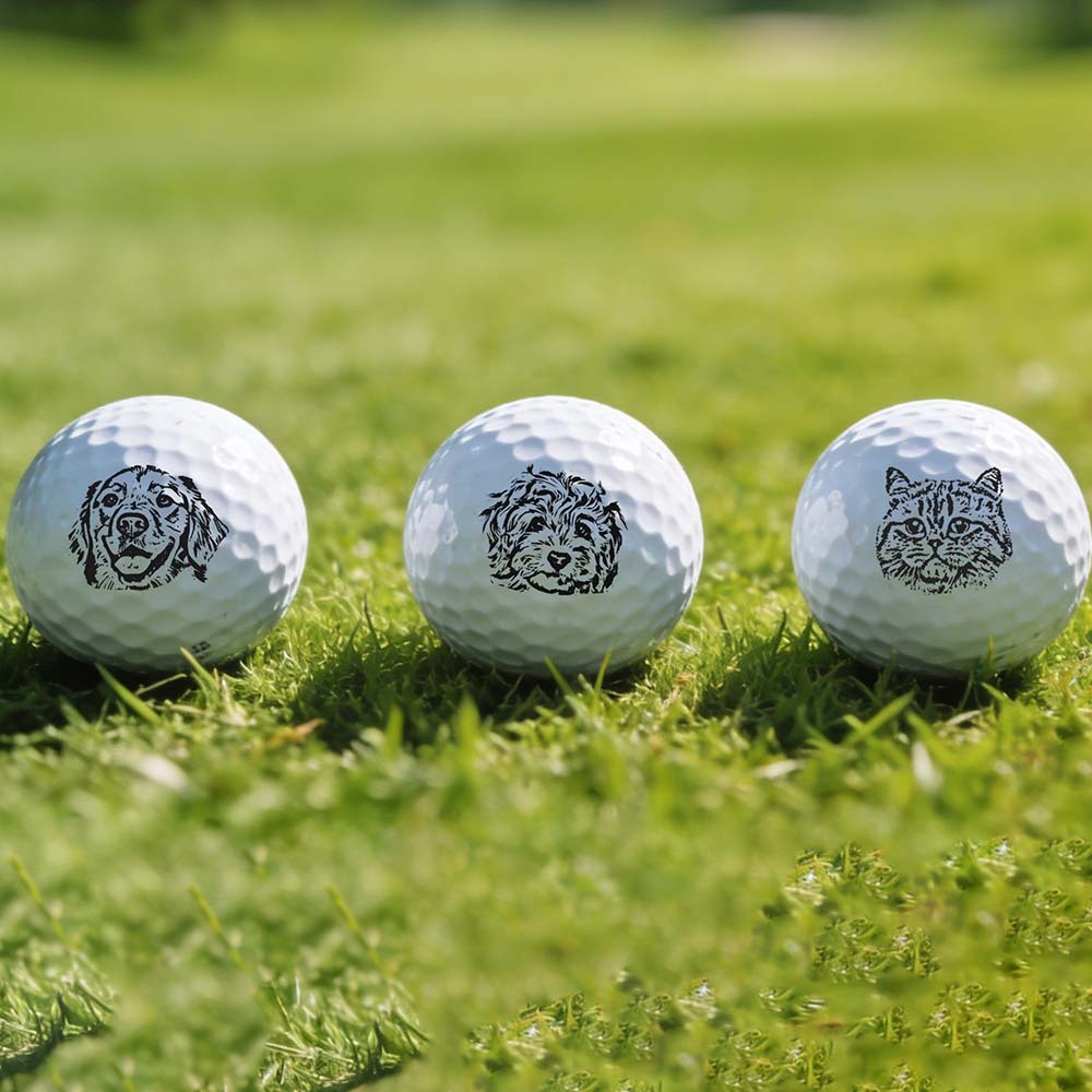 Personalized Gift for Golfers & Pet Owners Custom Pet Photo Printed Golf Balls