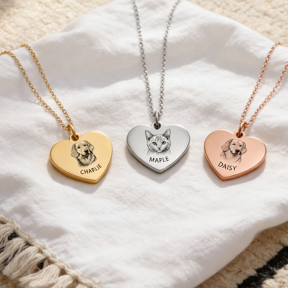 Pet Remembrance Necklace: Personalized Photo-Name Jewelry