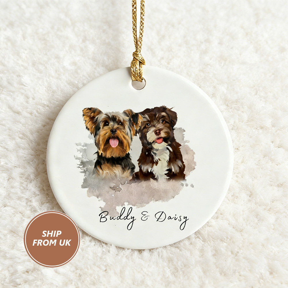 Personalized Pet Watercolor Ornament: Christmas Gift