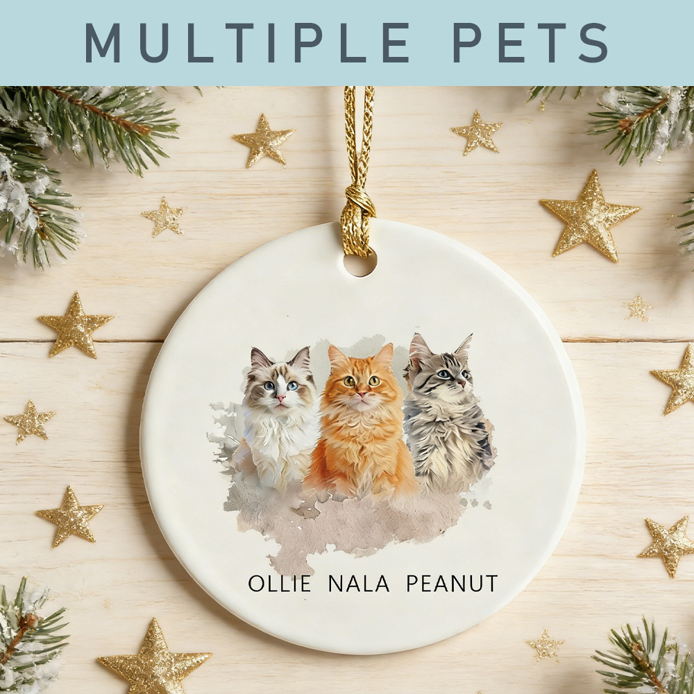Personalized Pet Watercolor Ornament: Christmas Gift