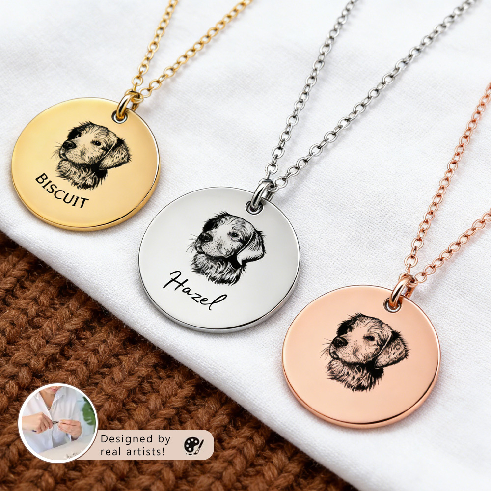 Personalized Pet Memorial Necklace with Photo & Name