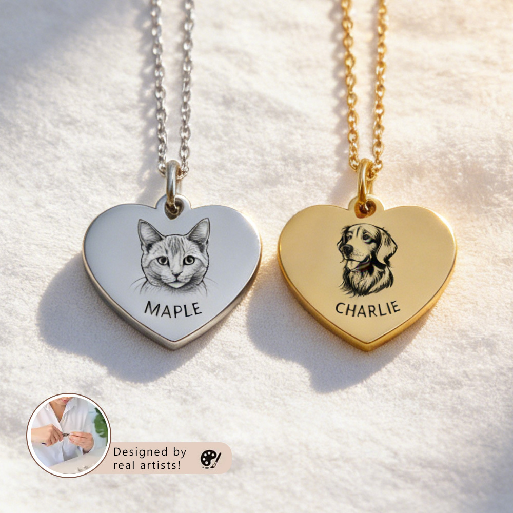 Pet Remembrance Necklace: Personalized Photo-Name Jewelry