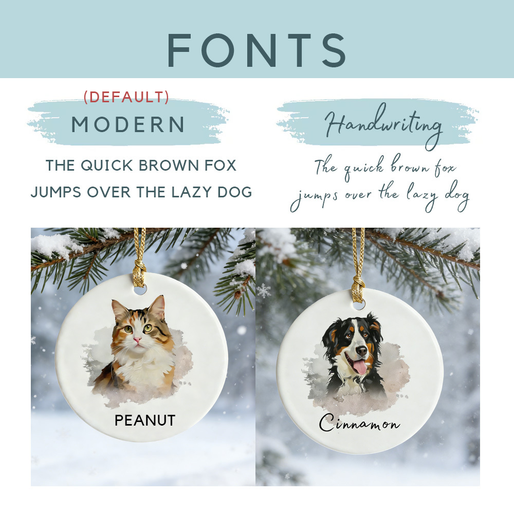 Personalized Pet Watercolor Ornament: Christmas Gift