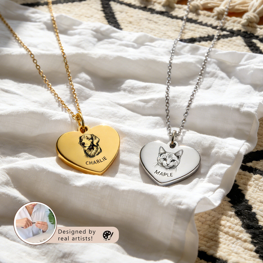 Pet Remembrance Necklace: Personalized Photo-Name Jewelry