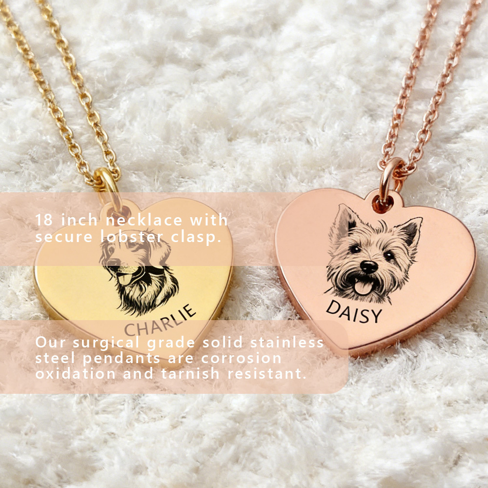 Pet Remembrance Necklace: Personalized Photo-Name Jewelry