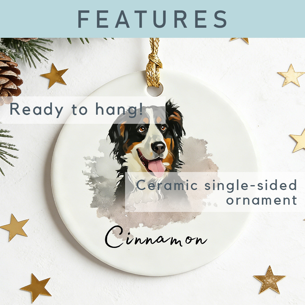 Personalized Pet Watercolor Ornament: Christmas Gift