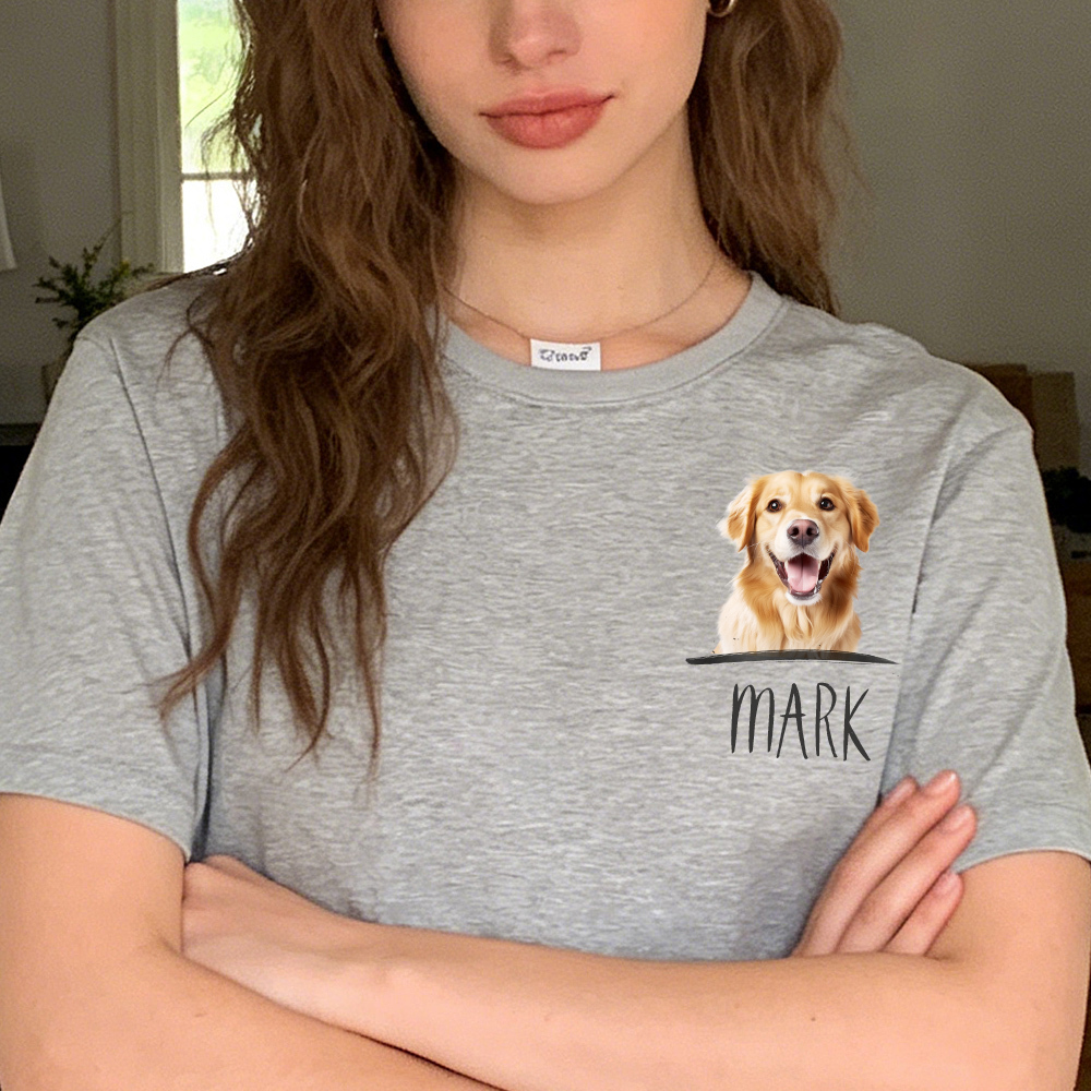 Personalized Dog Cat PetShirt Custom pet Shirts Custom Photo & Name Embroidered T-Shirt