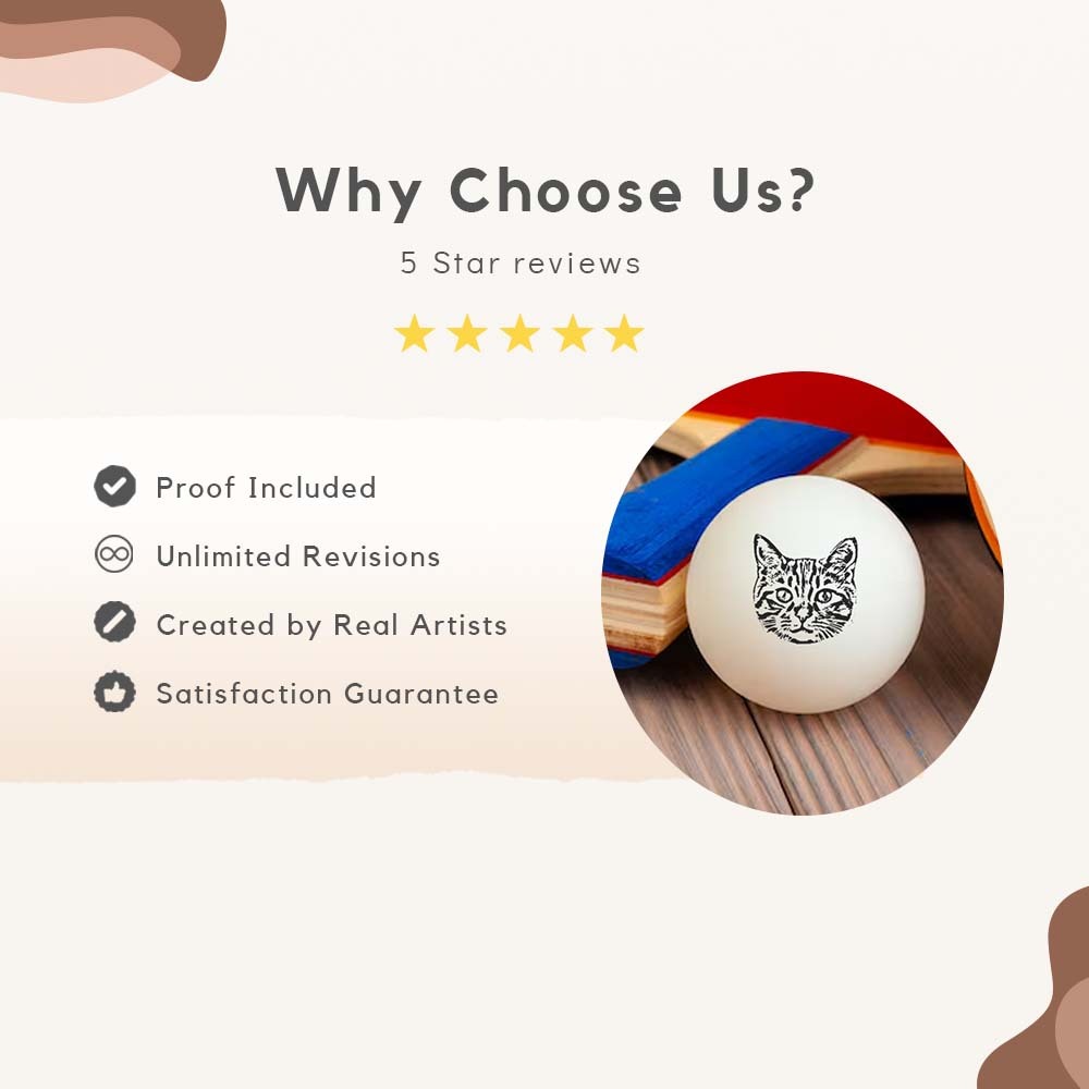 Custom Photo Table Tennis/Beer Pong Ball - 6 Pack |  Personalized Pet Ping Pong Balls