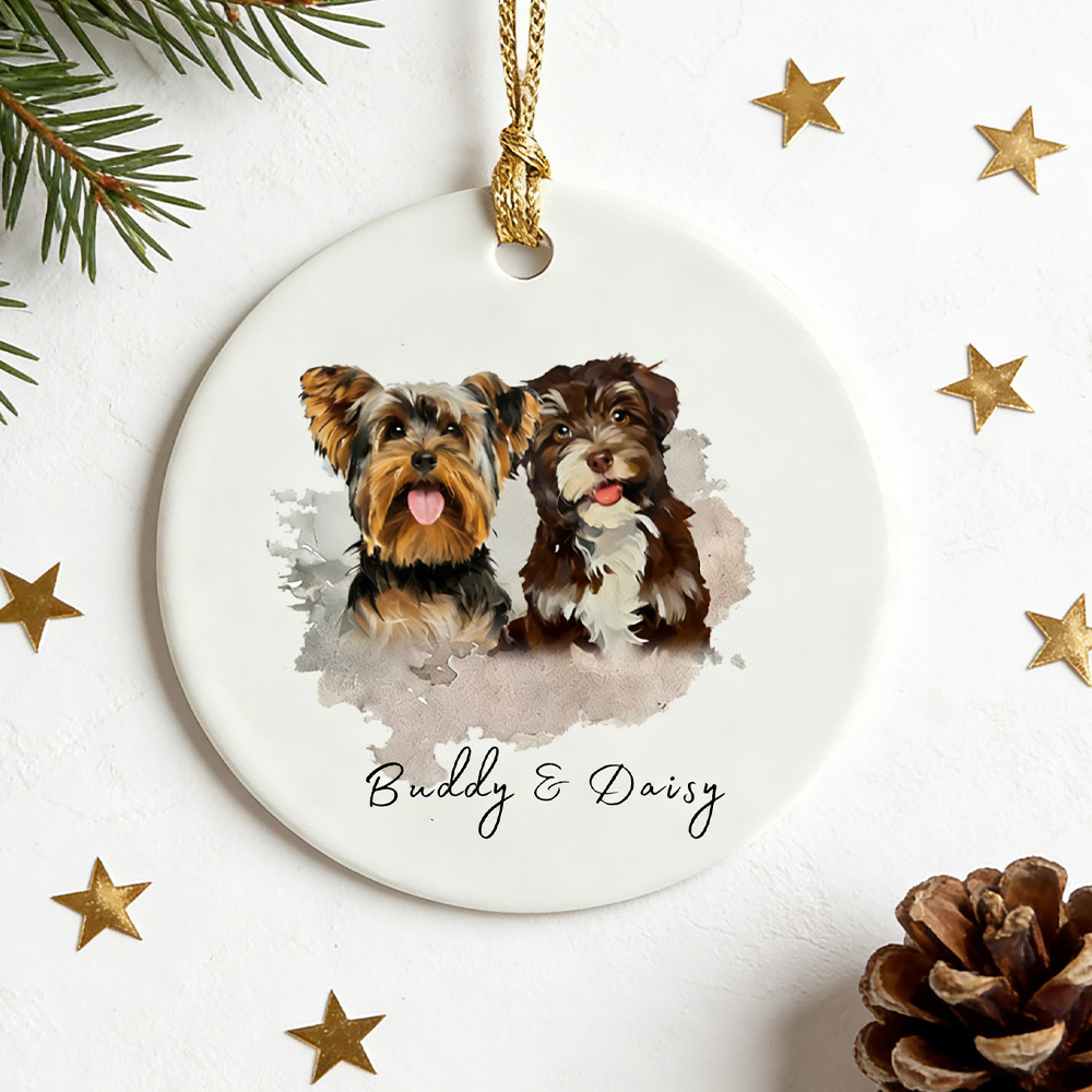 Personalized Pet Watercolor Ornament: Christmas Gift