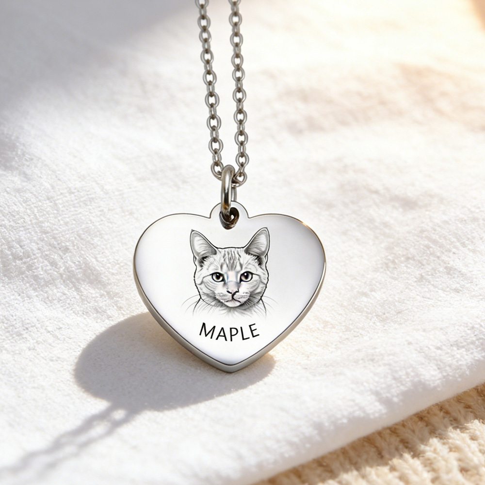 Pet Remembrance Necklace: Personalized Photo-Name Jewelry