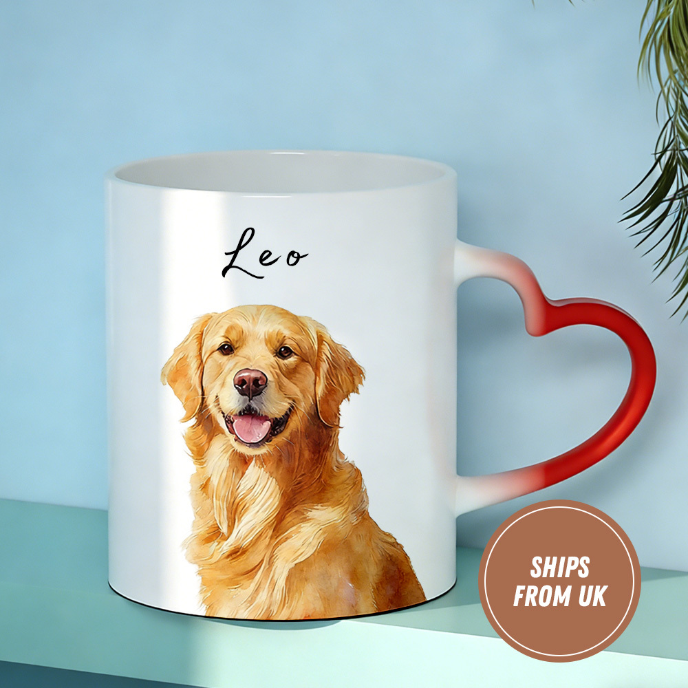 Personalized Color-Changing Mug with Heart Handle