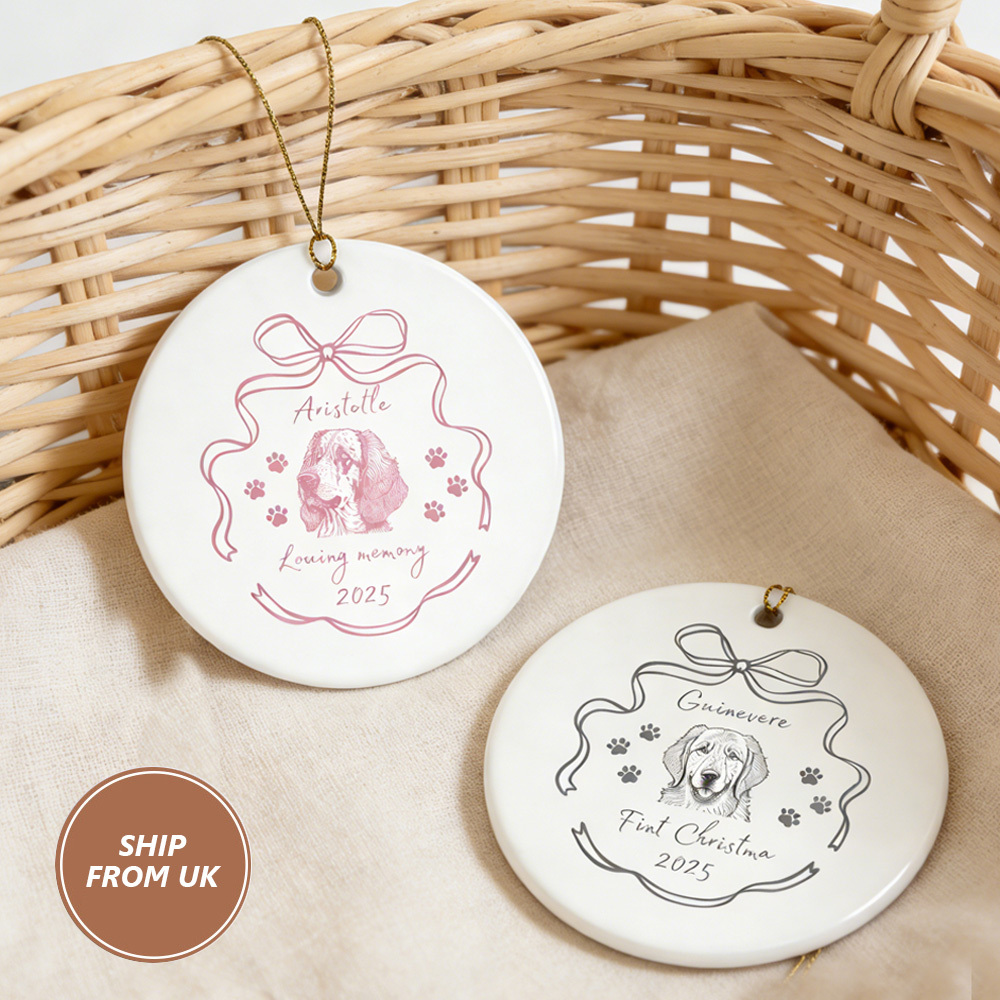 Pet Photo Name Ornament: Personalized Christmas Dog Cat Decor