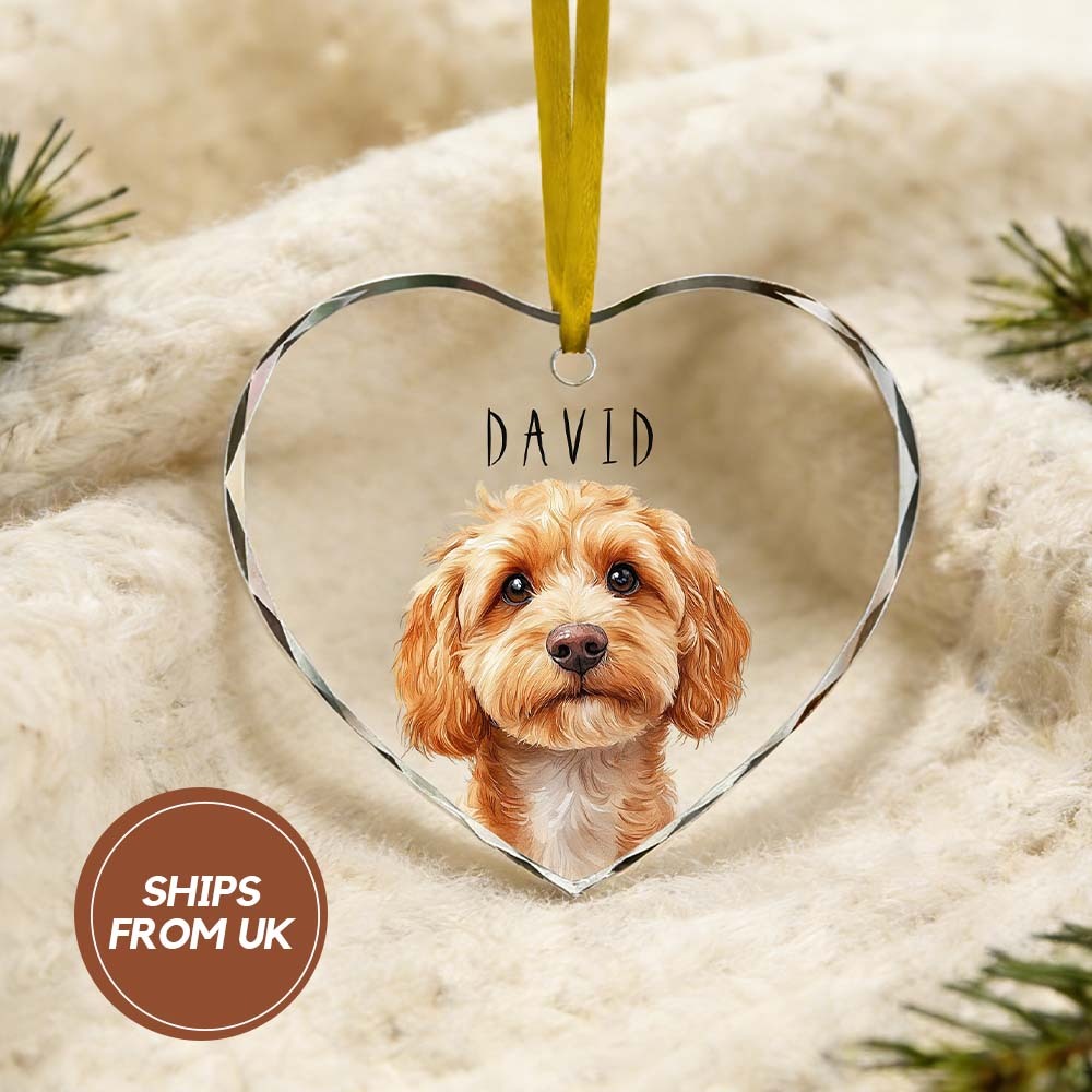 Custom Cat Heart-shaped Watercolor Acrylic Ornament  Personalized Pets Christmas Ornaments, Custom Keepsake