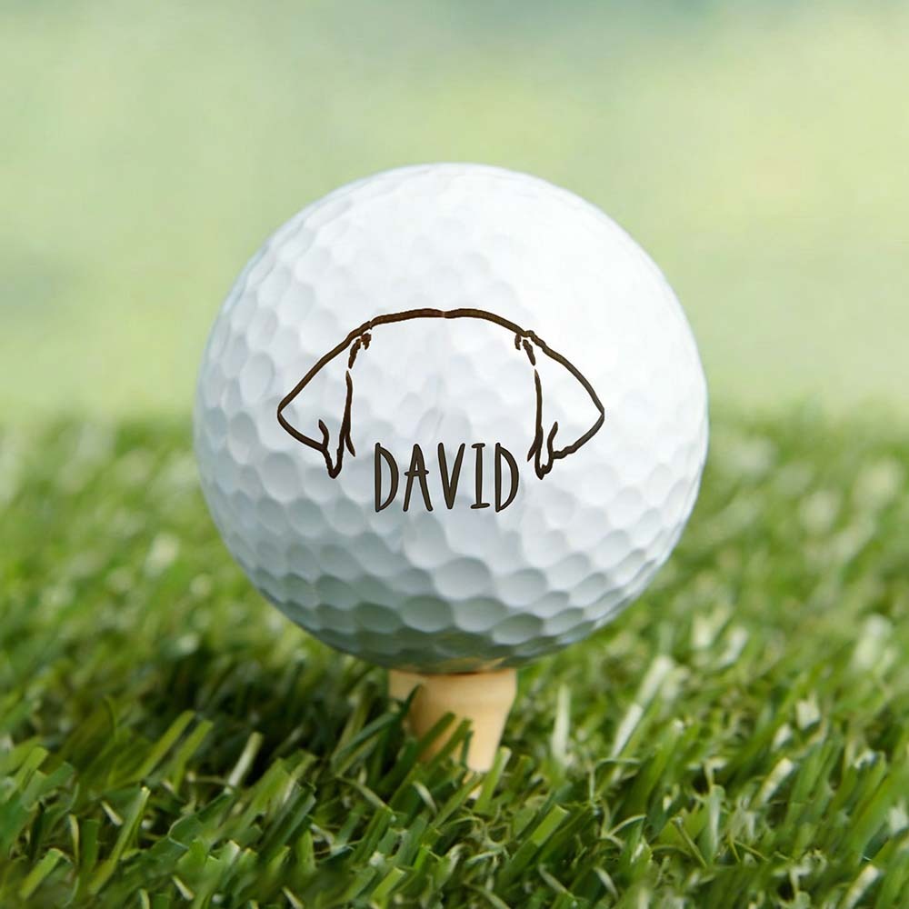 Personalized Gift for Golfers & Pet Owners Custom Pet Photo Name Printed Golf Balls