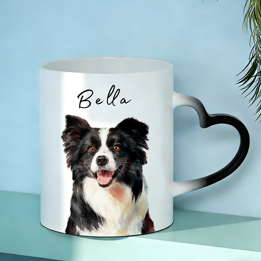 Personalized Color-Changing Mug with Heart Handle