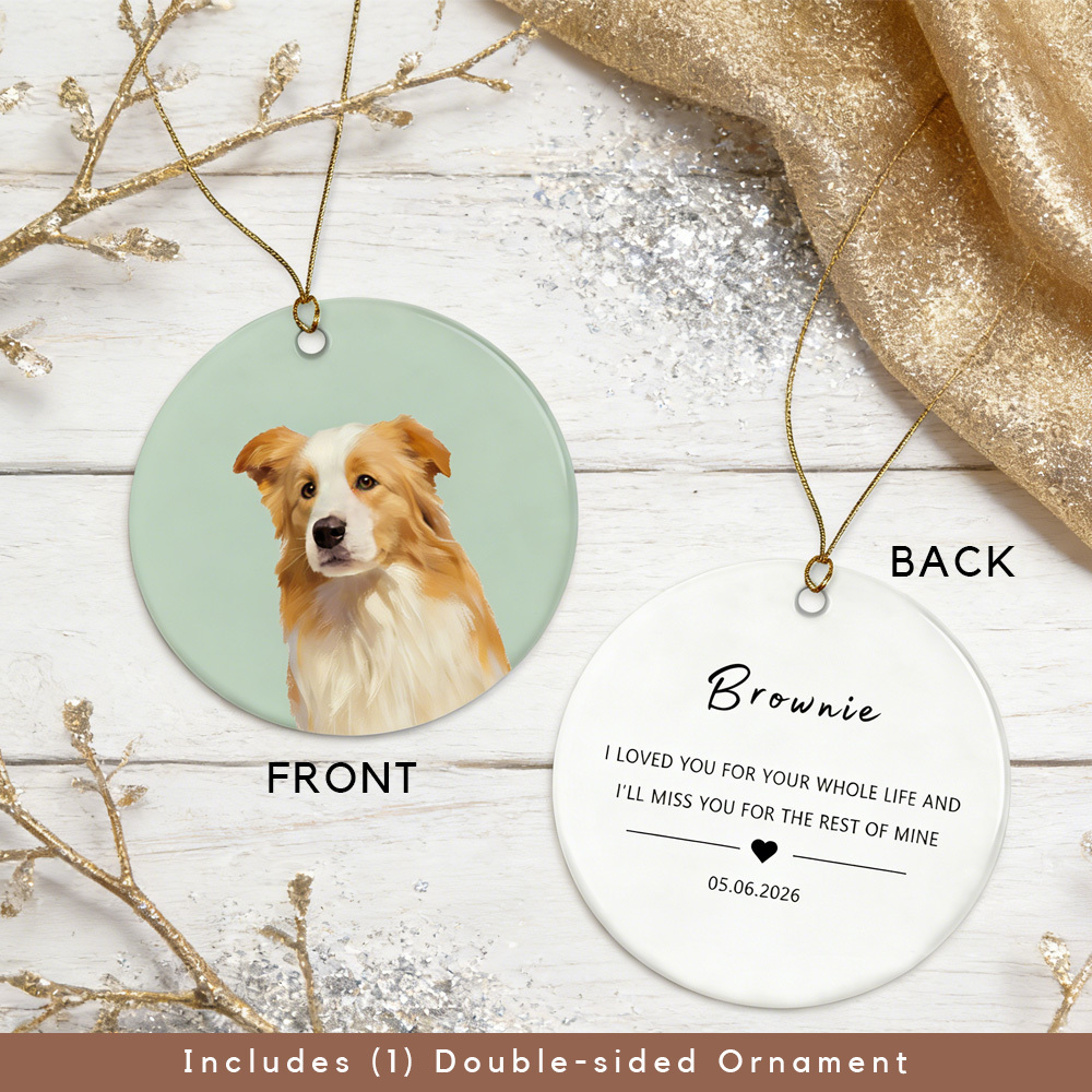 Pet Photo Christmas Ornament: Personalized Name Decor