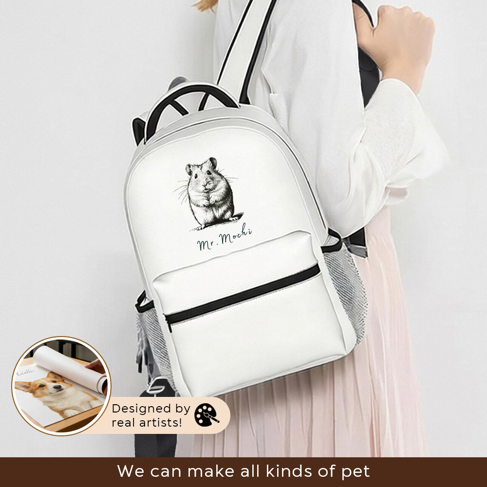 Pet Photo-Name Backpack: Personalized Travel Knapsack