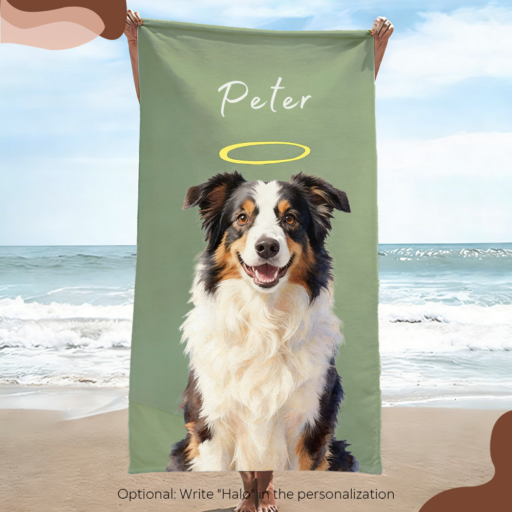Personalized Dog Cat Beach Towel: Fade-Resistant Quick Dry