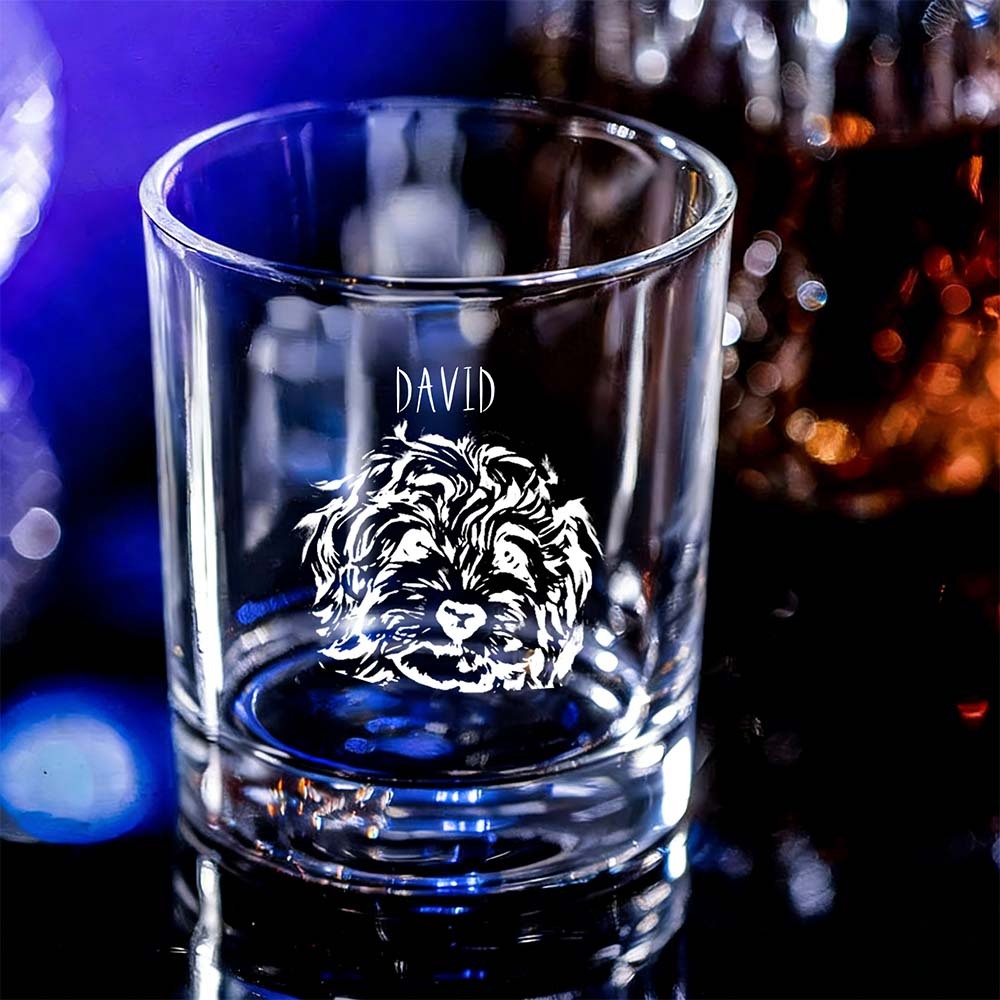 Personalized Photo & Name Pet Bar Glass | Dog Cat Whiskey Bourbon Drinkware