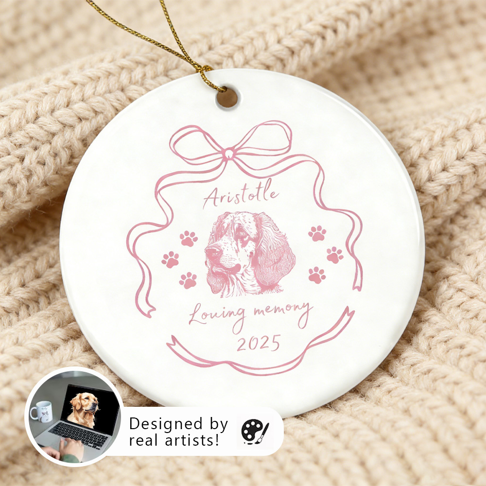 Pet Photo Name Ornament: Personalized Christmas Dog Cat Decor