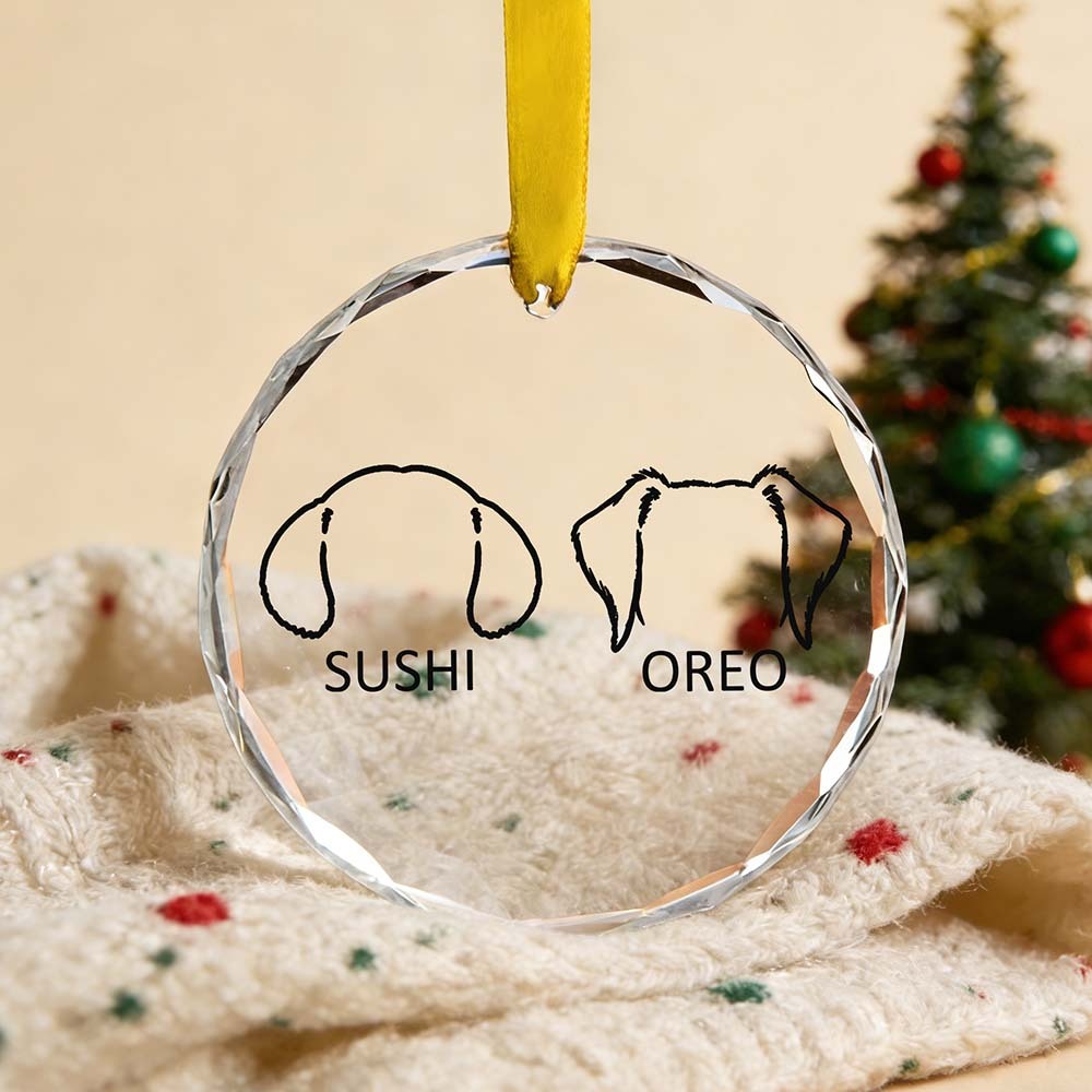 Personalized Cat Dog Holiday Keepsake Custom Pet Watercolor Acrylic Ornament from Photo with Name