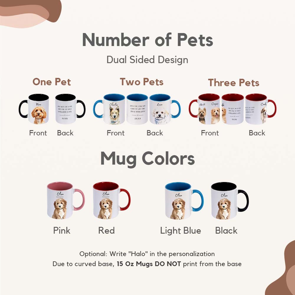 Custom Pet Mug | 11 15oz Personalized Dog Cat Coffee Cup |  New Pets Gift Mug