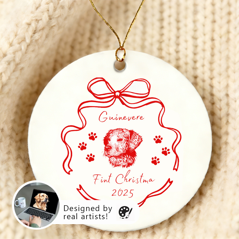 Pet Photo Name Ornament: Personalized Christmas Dog Cat Decor