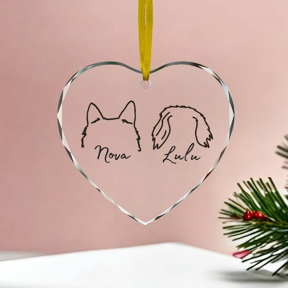 Personalized Cat Dog Holiday Keepsake Custom Pet Watercolor Acrylic Ornament from Photo with Name