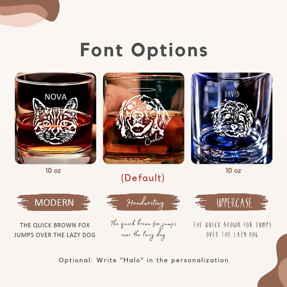 Personalized Photo & Name Pet Bar Glass | Dog Cat Whiskey Bourbon Drinkware