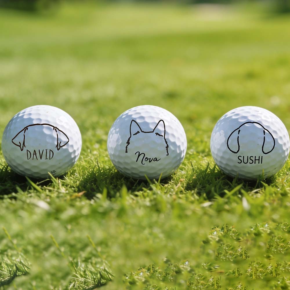 Personalized Gift for Golfers & Pet Owners Custom Pet Photo Name Printed Golf Balls