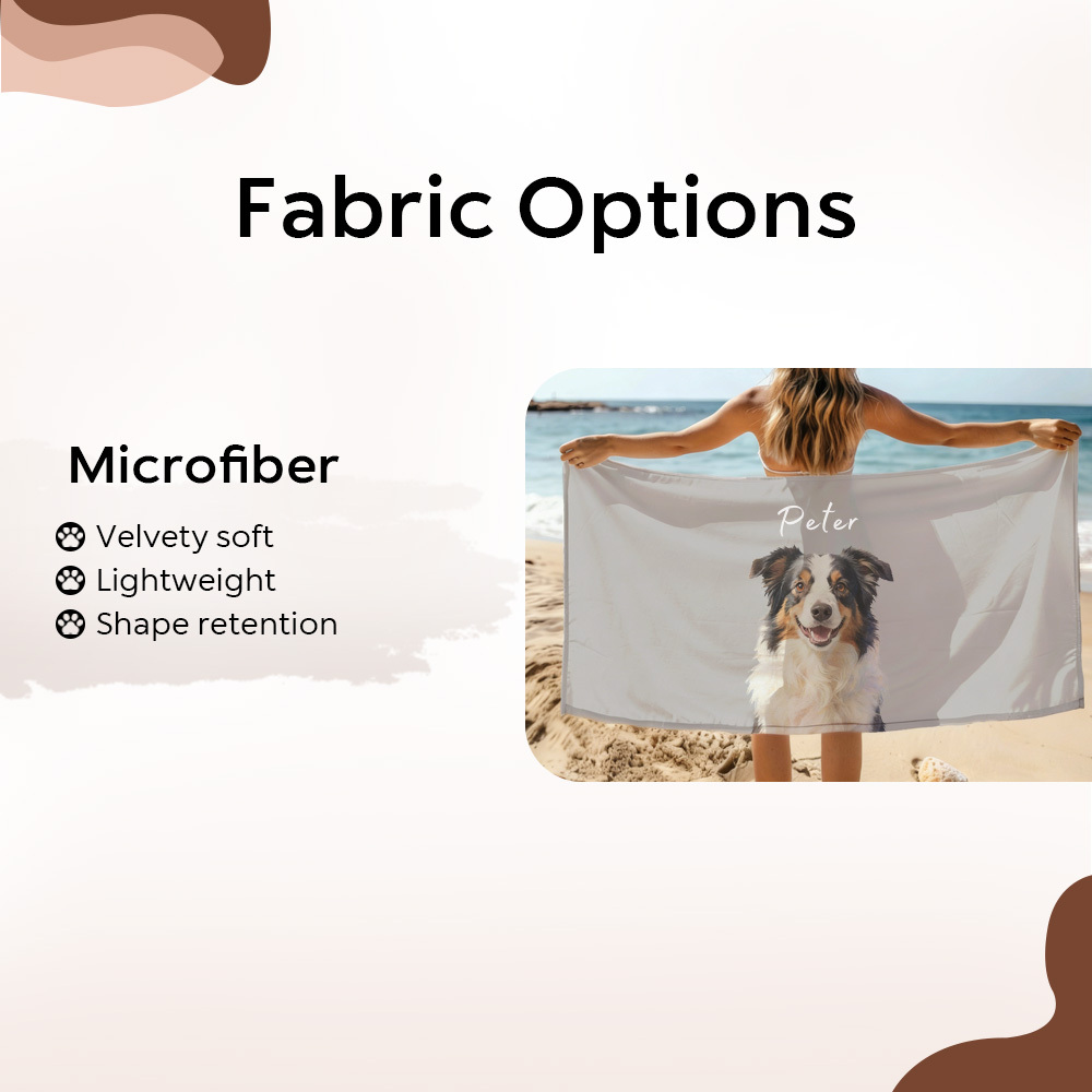 Personalized Dog Cat Beach Towel: Fade-Resistant Quick Dry