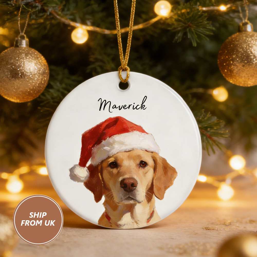 Personalized Pet Photo-Name Christmas Ornament