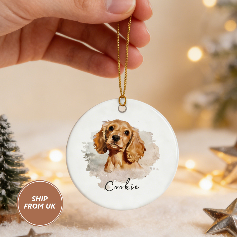 Personalized Pet Photo-Name Christmas Ornament