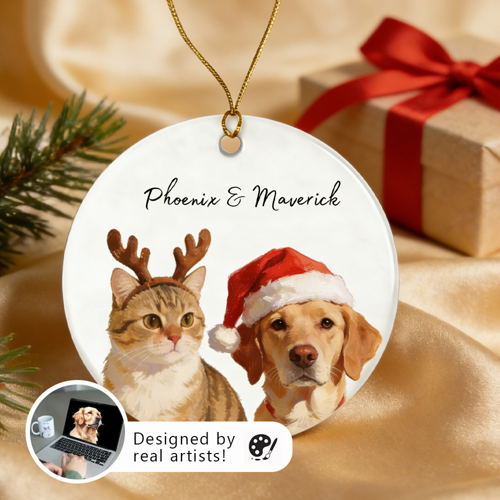 Personalized Pet Photo-Name Christmas Ornament