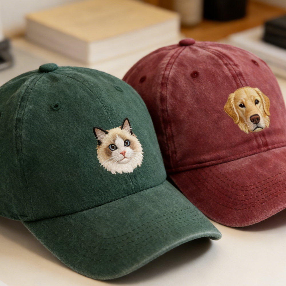 Custom Pet Photo Embroidered Dog Mom Baseball Cap