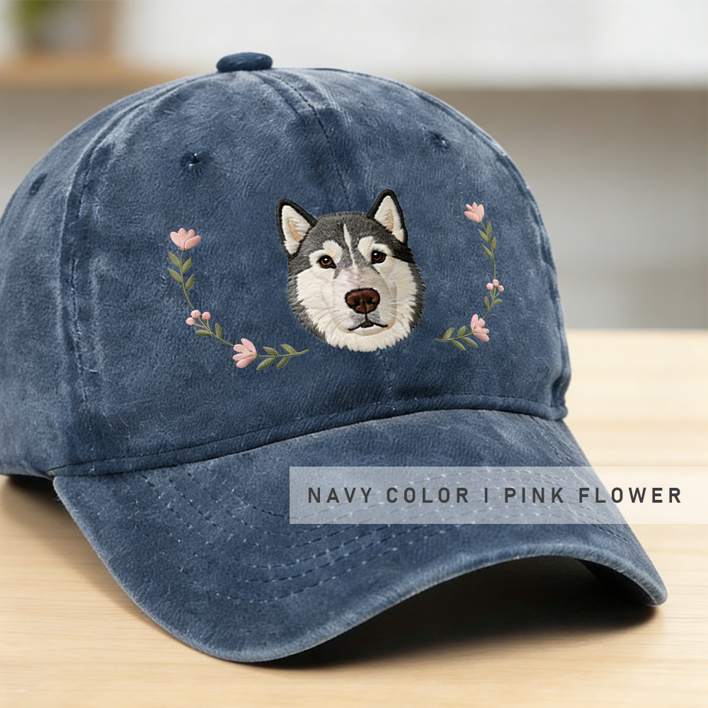 Custom Pet Photo Embroidered Dog Mom Baseball Cap