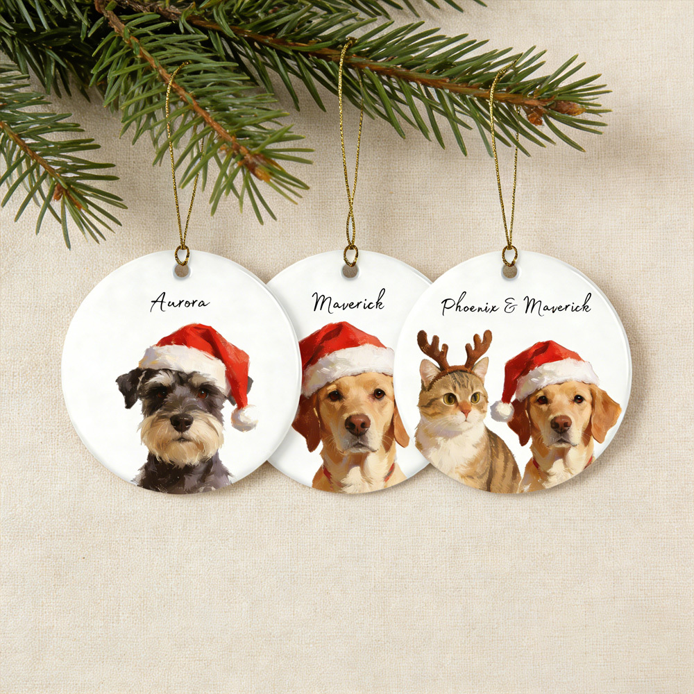Personalized Pet Photo-Name Christmas Ornament