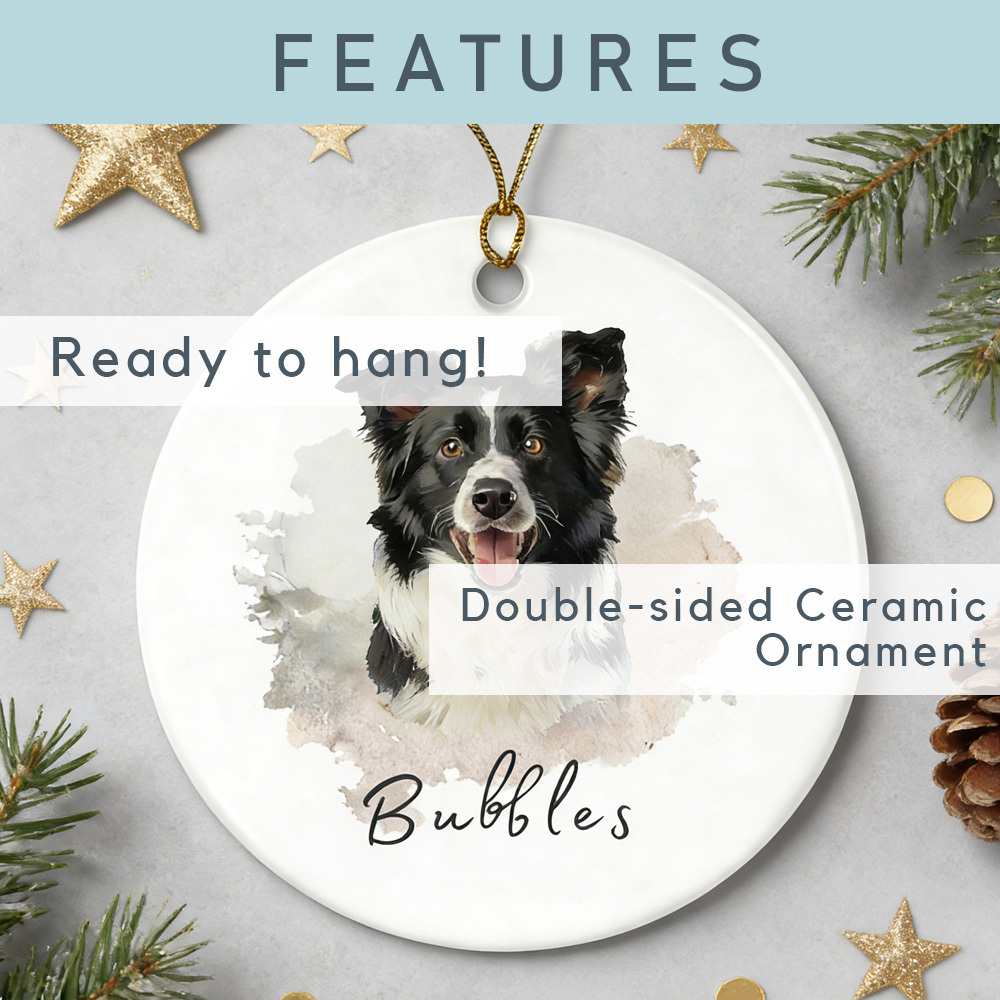 Personalized Pet Photo-Name Christmas Ornament
