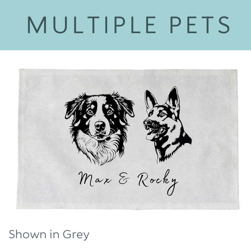 4PCS Custom Pet Print Linen Table Mat Waterproof Heat-Resistant