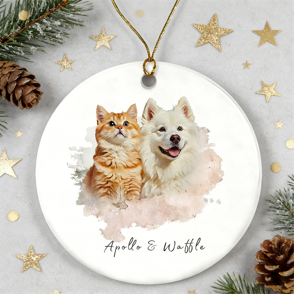 Personalized Pet Photo-Name Christmas Ornament