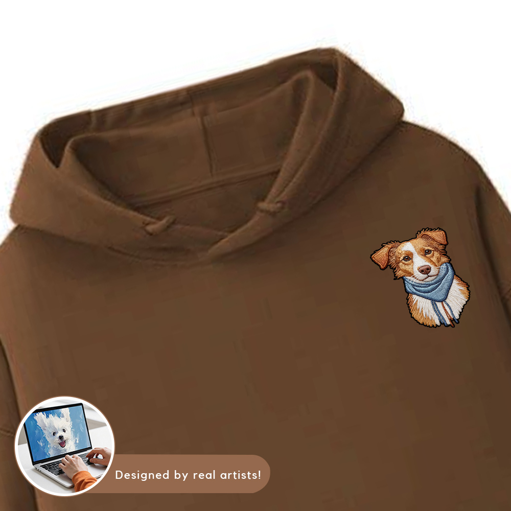Personalized Embroidered Pet Hoodie | Custom Dog Cat Hoodies with Pet Photo & Name