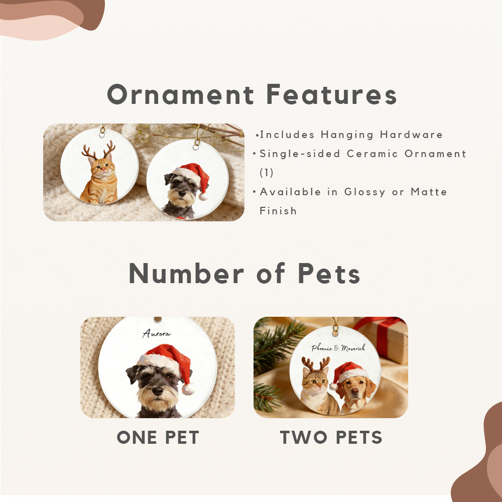 Personalized Pet Photo-Name Christmas Ornament