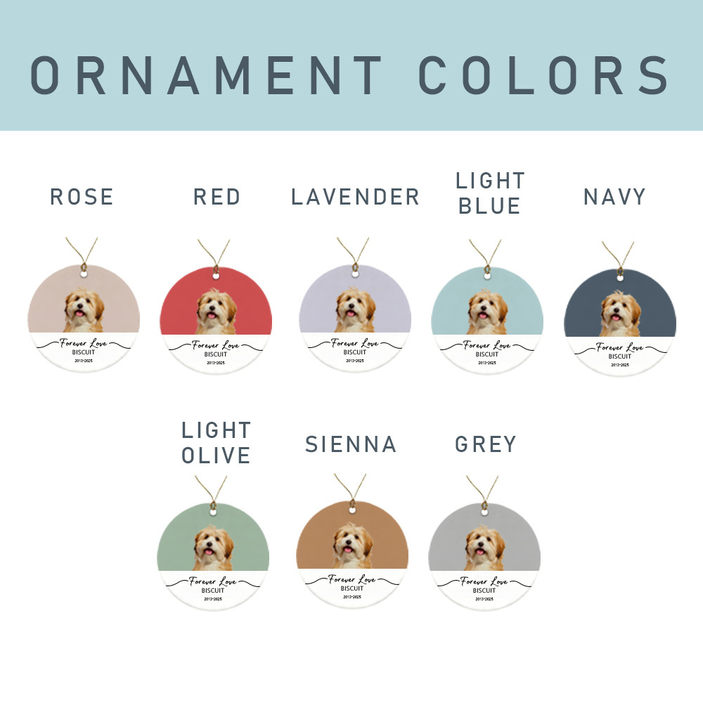 Personalized Pet Photo-Name Memorial Watercolor Ornament