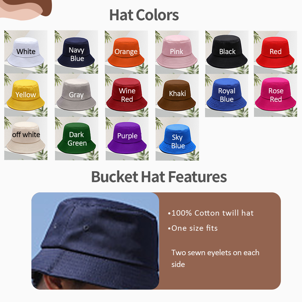 Custom EMBROIDERED Pet Bucket Hat Using Pet Photo Personalized Dog Hats Customs Cat Cap