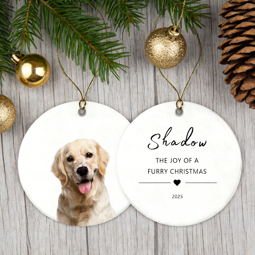 Personalized Pet Photo-Name Christmas Ornament