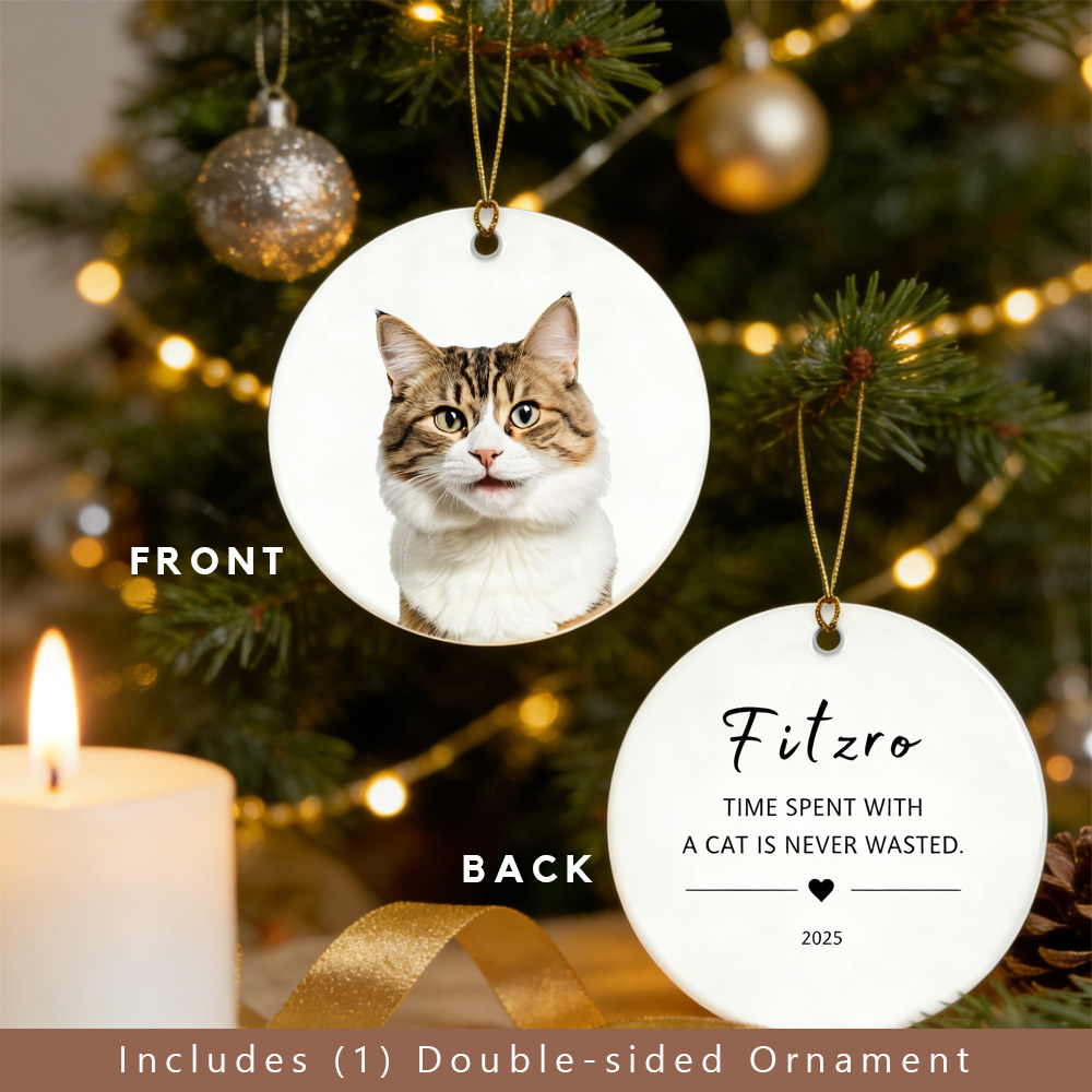 Personalized Pet Photo-Name Christmas Ornament