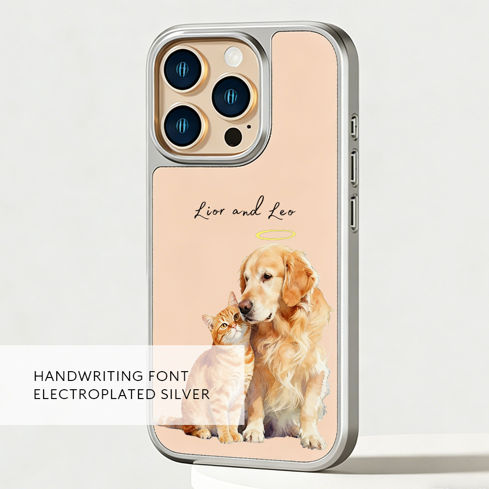 Personalized Dog Cat iPhone Case: Matte Black Frame Magsafe