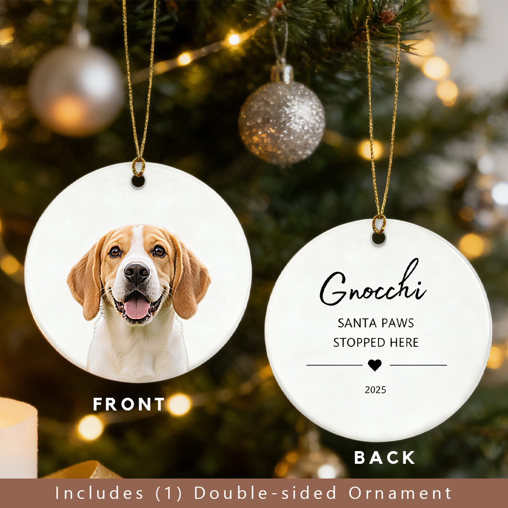 Personalized Pet Photo-Name Christmas Ornament