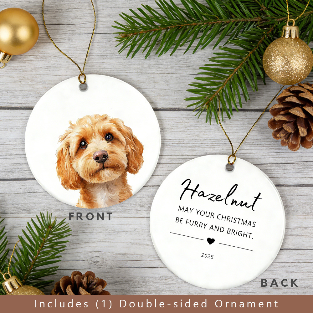 Personalized Pet Photo-Name Christmas Ornament