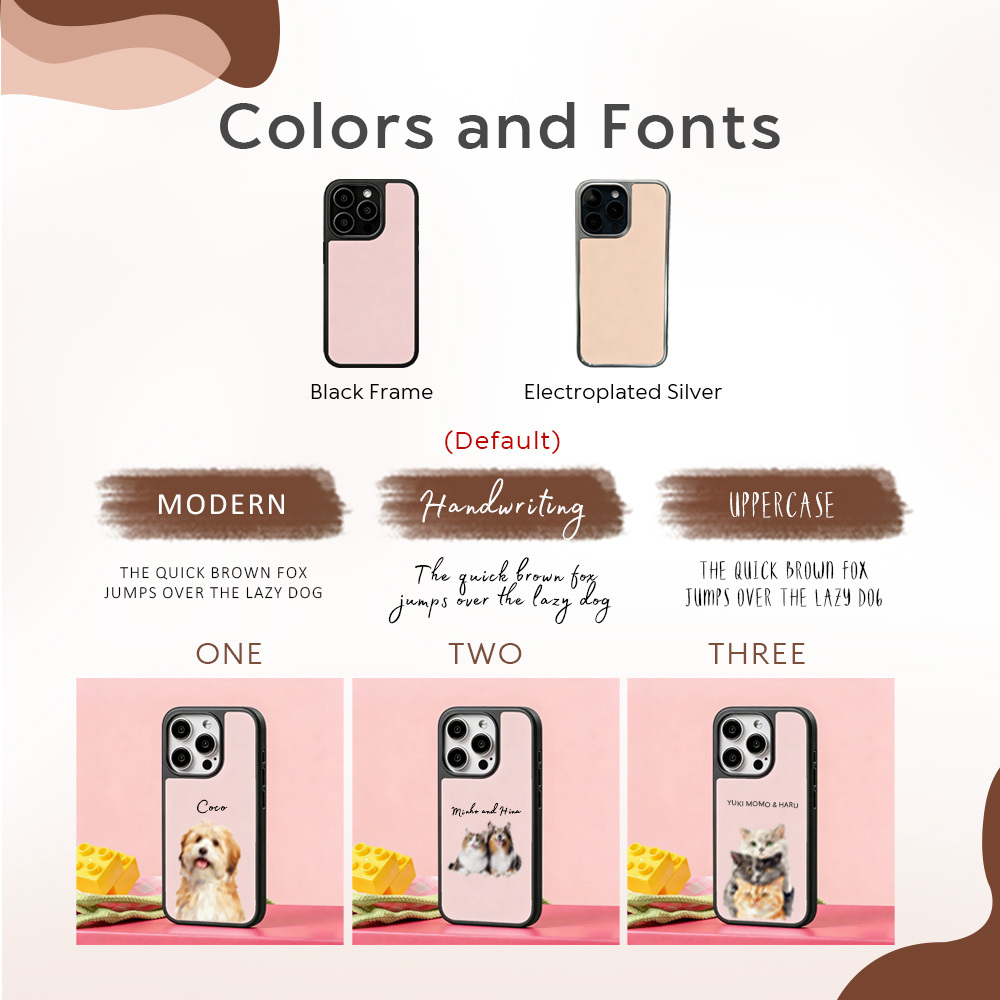 Personalized Dog Cat iPhone Case: Matte Black Frame Magsafe